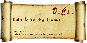 Dobránszky Csaba névjegykártya