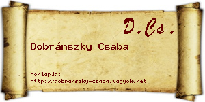Dobránszky Csaba névjegykártya