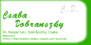 csaba dobranszky business card